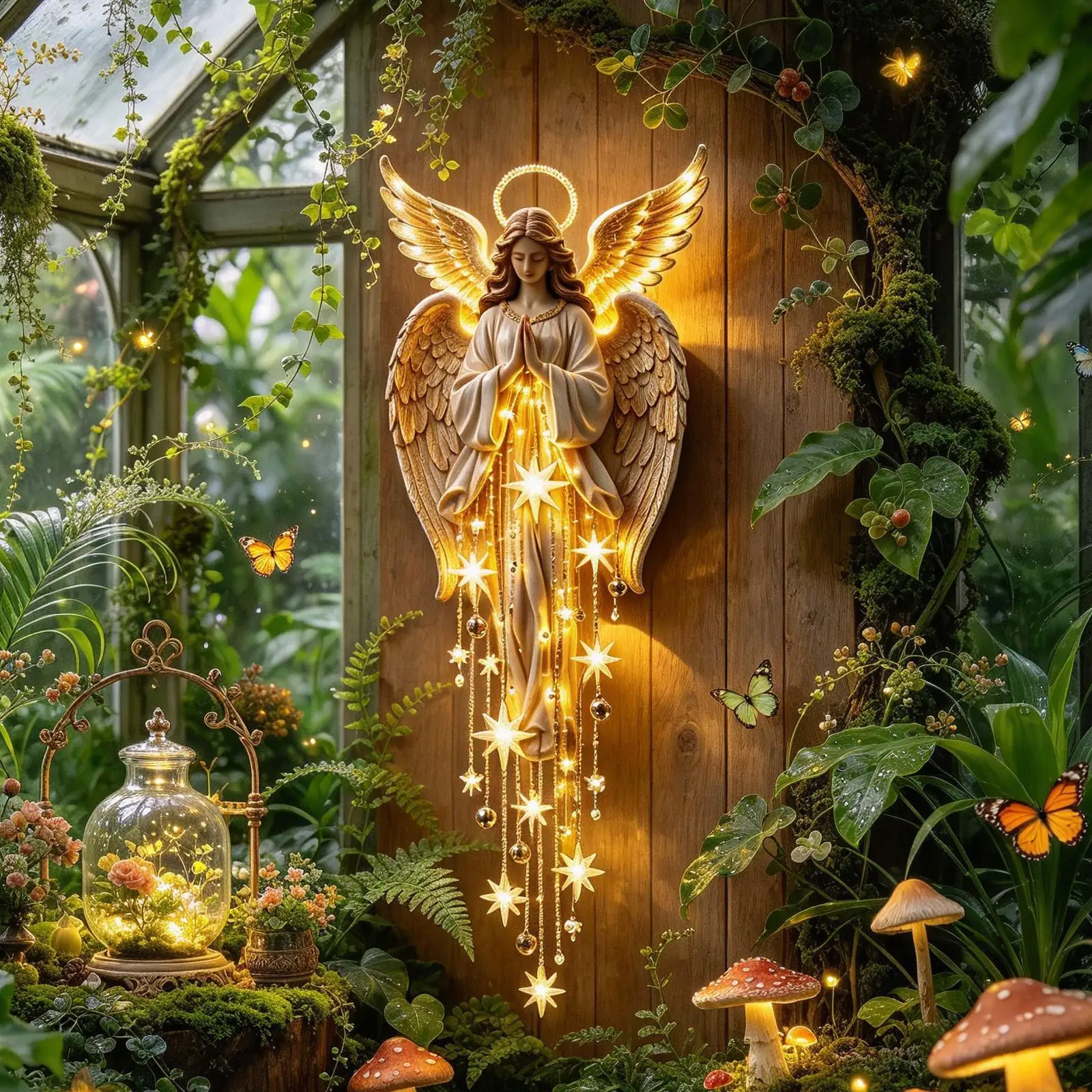 Lighted Wall Decor Christmas Angel Entryway Holiday Sconce Up for Room Bedroom Living Indoor Outdoor Home Window Door Bathroom