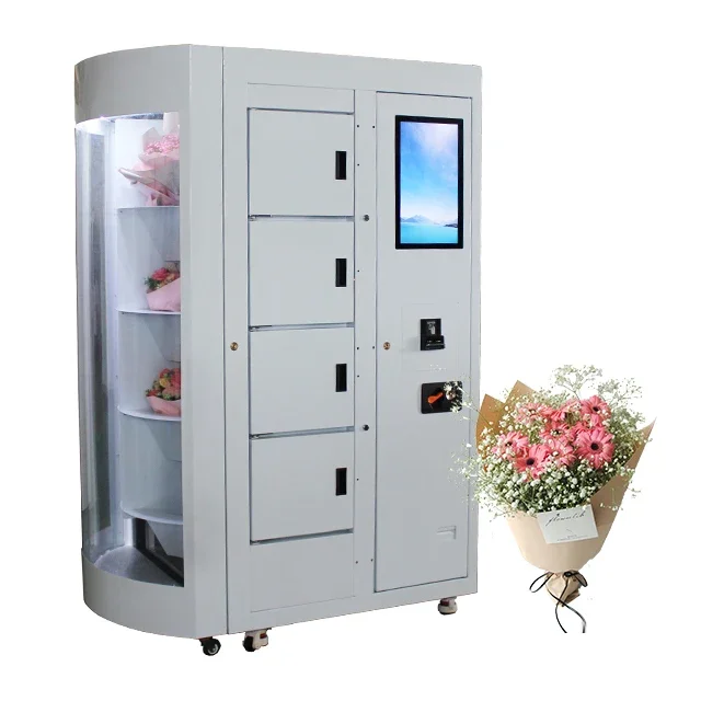 Transparent Shelf Flower Vending Machine Cooling Locker Digital Vending Machine Smart Vending