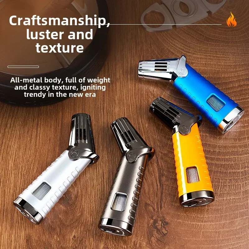 Gas Lighter Cigar Lighter Torch Fire Jet High Firepower Windproof Spray Gun Kitchen Cooking Smoking Accessories Gift for Men