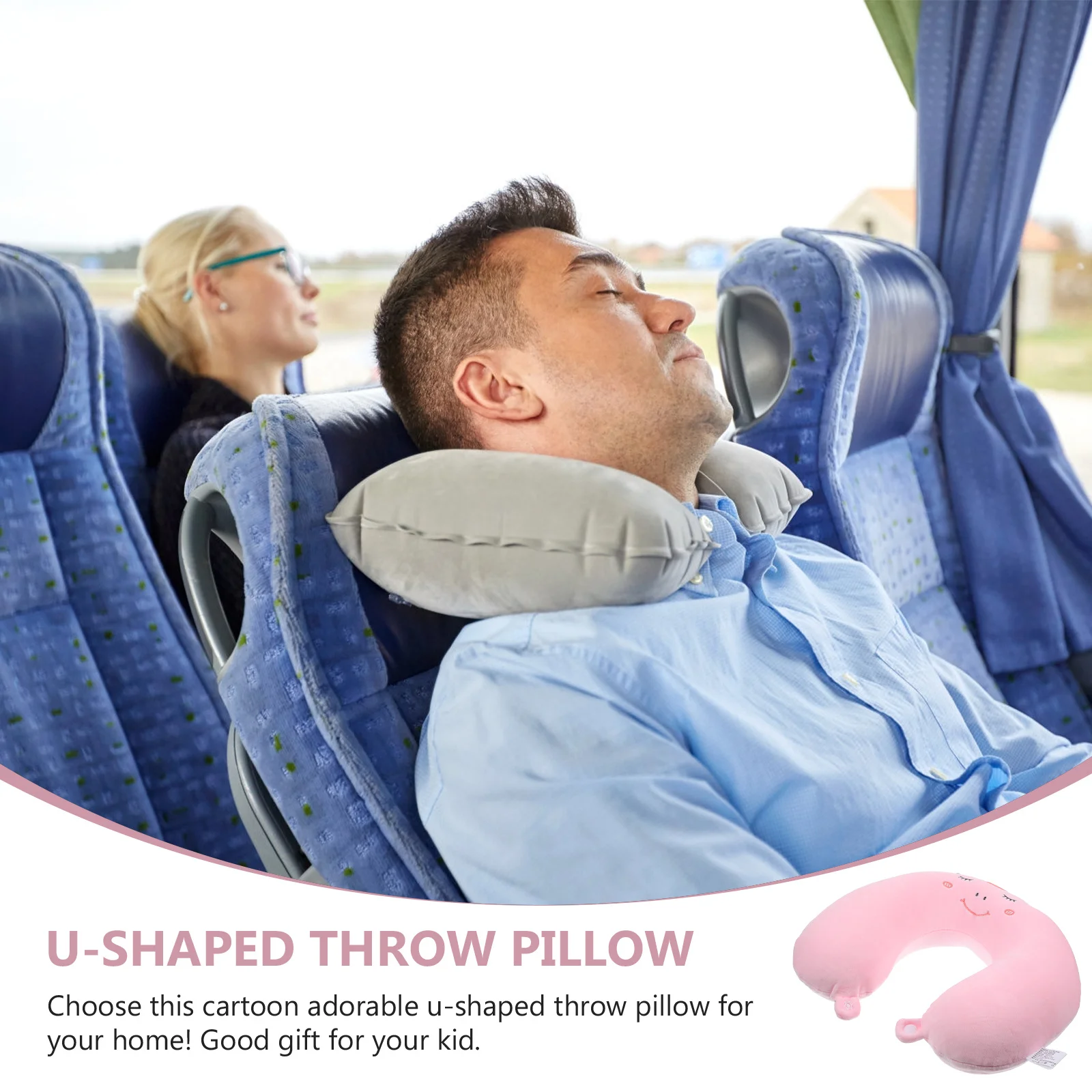 1 pz cuscino di supporto per il collo a forma di U cartone animato morbido cuscino da viaggio sollievo dal dolore al collo per bambini confortevole