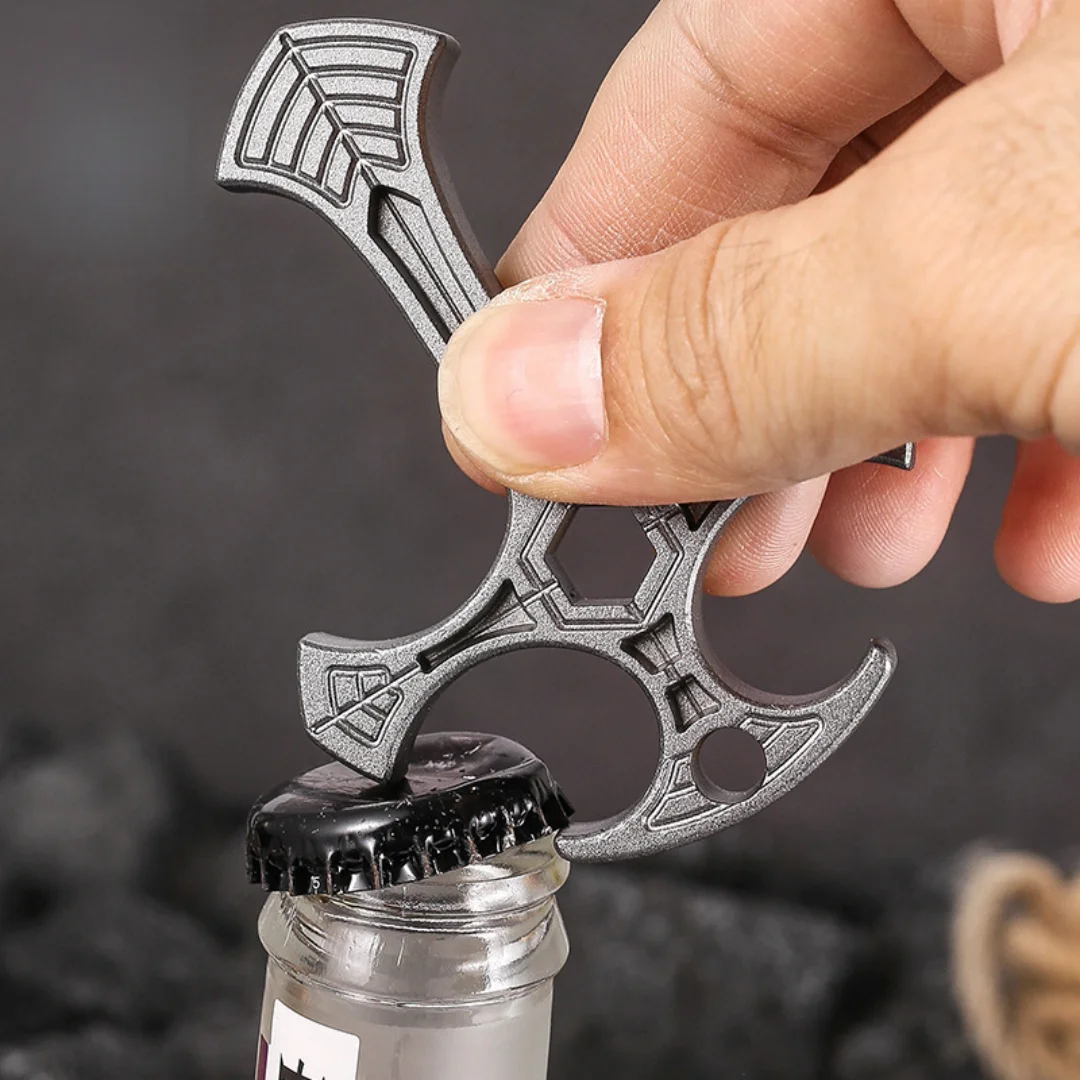 Alloy Thickened Mini Multifunctional Bottle Opener, Tactical Defense Cross Pendant, Self-Defense Cool Gear, Stylish and Exquisite Niche Gift for Friends