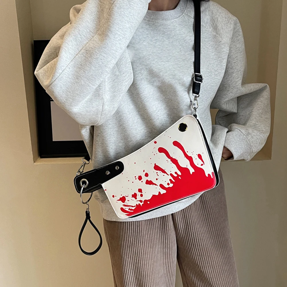 Gotyckie małe torebki torebki damskie unikalna konstrukcja PU skórzana torba na ramię typu crossbody Horror w kształcie noża Halloween kopertówki