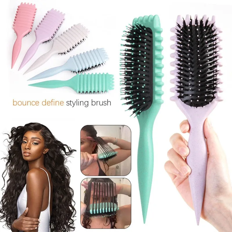 Cepillo para Peinar Cabello Rizado, Cepillo para Dar Forma y Peinar Rizos para Hombres y Mujeres, Reduce el Tirar del Cabello