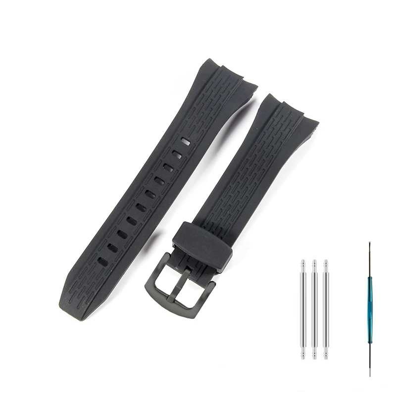 ل Seiko Velatura SPC007 SRH013 SRH006 منحني واجهة حزام الساعات مقاوم للماء حزام ساعة اليد المطاط الرجال معصمه 26 مللي متر سوار