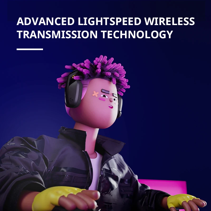 سماعة الألعاب اللاسلكية Logitech G435 LIGHTSPEED وبلوتوث - سماعات رأس خفيفة الوزن فوق الأذن، ميكروفونات مدمجة، بطارية 18 ساعة،