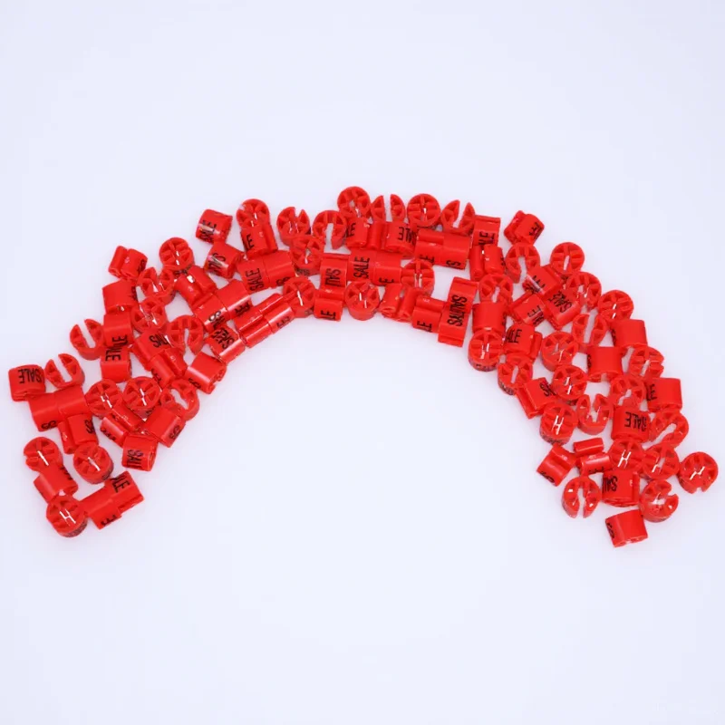 

100pcs Plastic Size Markers Bright Red Color-Coding Garment Tags For Clothing Hangers Retail Organization Sale Markers Kit
