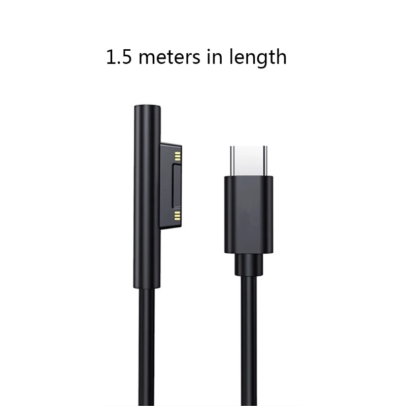 15 فولت 3A نوع C محول شاحن التيار الكهربائي USB C PD كابل شحن لسطح برو 8/7/6/5/4/3 كتاب الكمبيوتر المحمول 3/2/1 GO #3