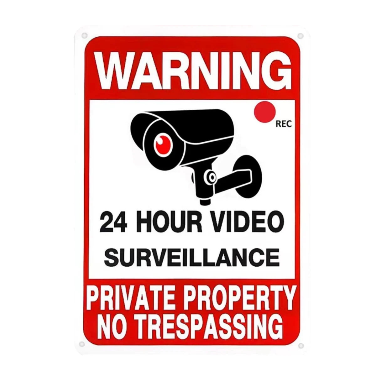 1pcs Warning Metal Sign“Private Property - Trespassers Will Be Prosecuted, 24 Hour Video Surveillance” Tin Sign,Aluminum Sign