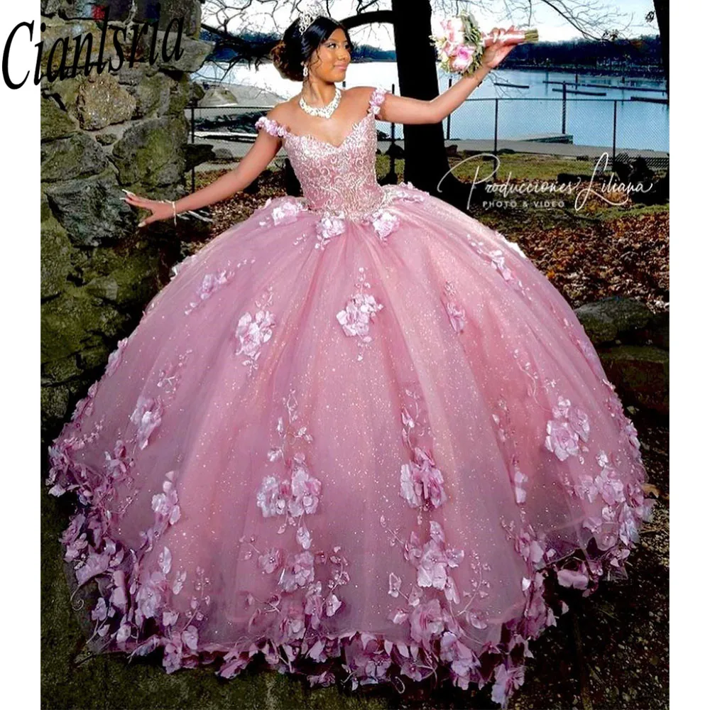 Mexican Vestido De 15 Anos Pink  Charro Quinceanera Dresses with Cloak Lace Applqiued Corset Sweet 16 Dress Abiti Da Cerimonia