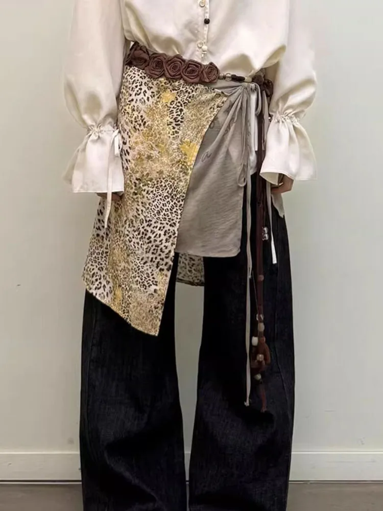 

Y2k винтажные лоскутные леопардовые юбки с принтом, осенняя субкультурная универсальная юбка для женщин, новинка 2025, нерегулярные Faldas De Mujer