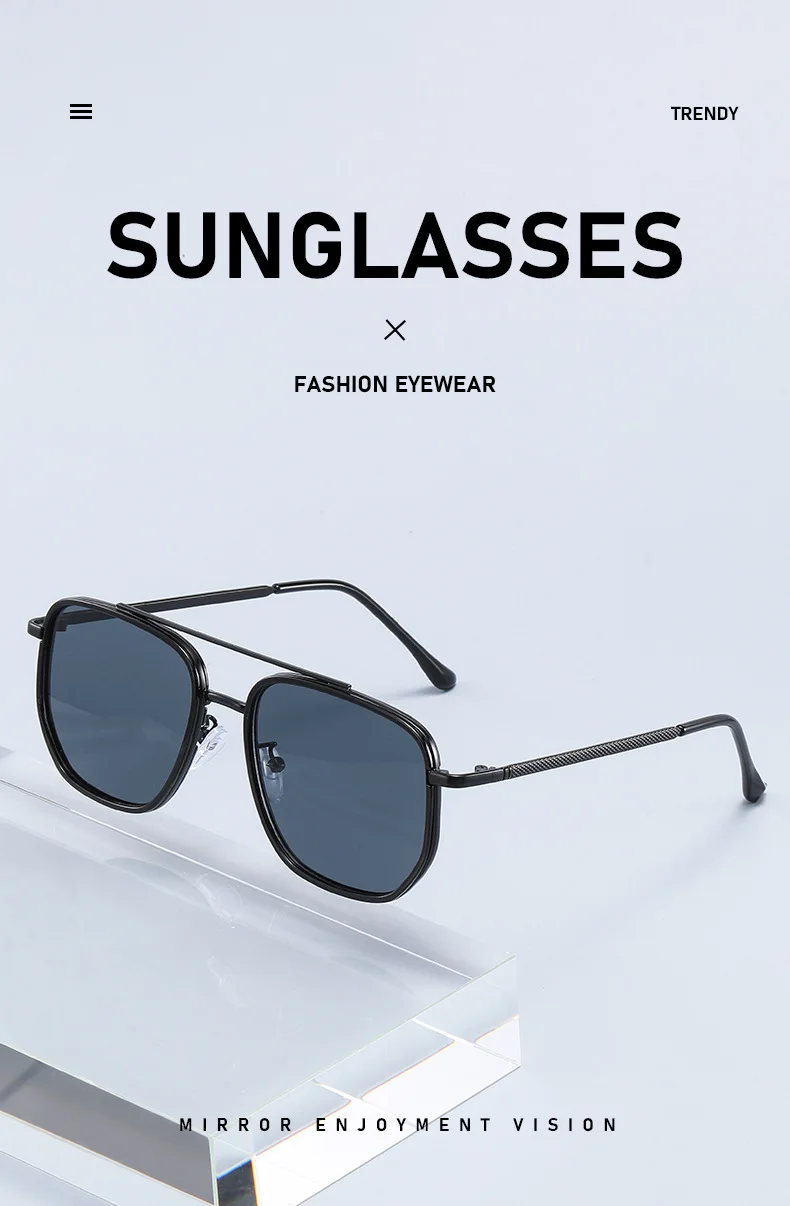 Retro Piloten-Sonnenbrille für Männer und Frauen Klassische Metall-Polygon-Sonnenbrille Modische Tägliche Dekorative Schattierungen Fahrbrillen – Detail 3