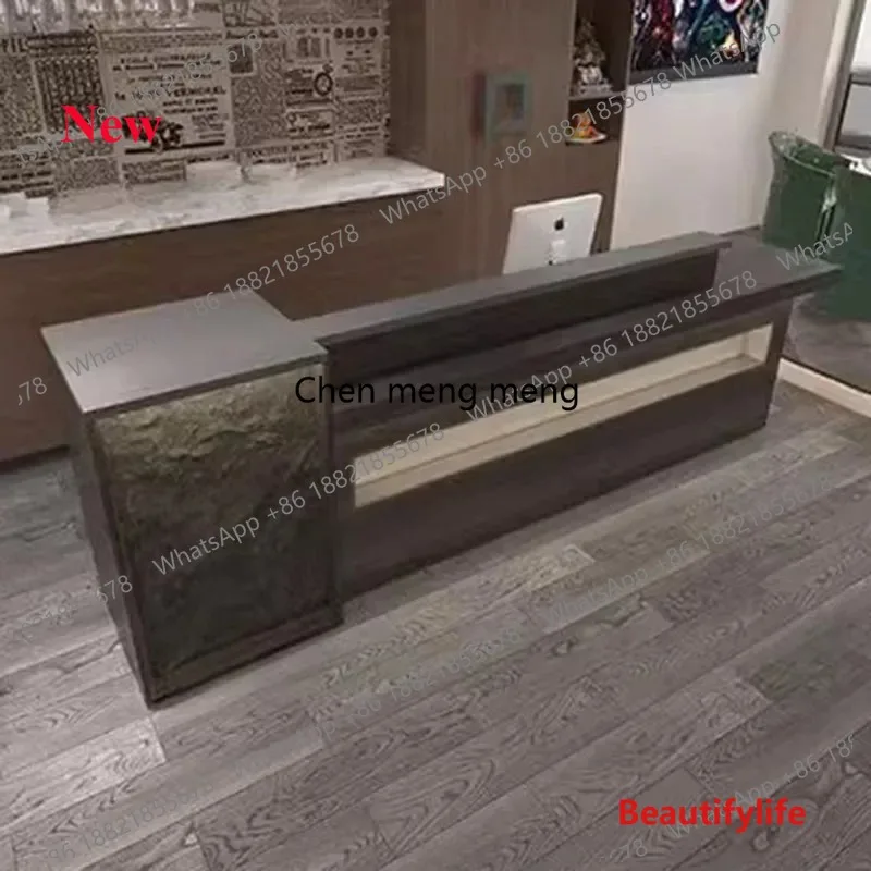 03A Reception Desk Modern Professional Cash Counter Shop Administrator Stand Customer Center Beauty Salon Storage Aesthetic Tabl