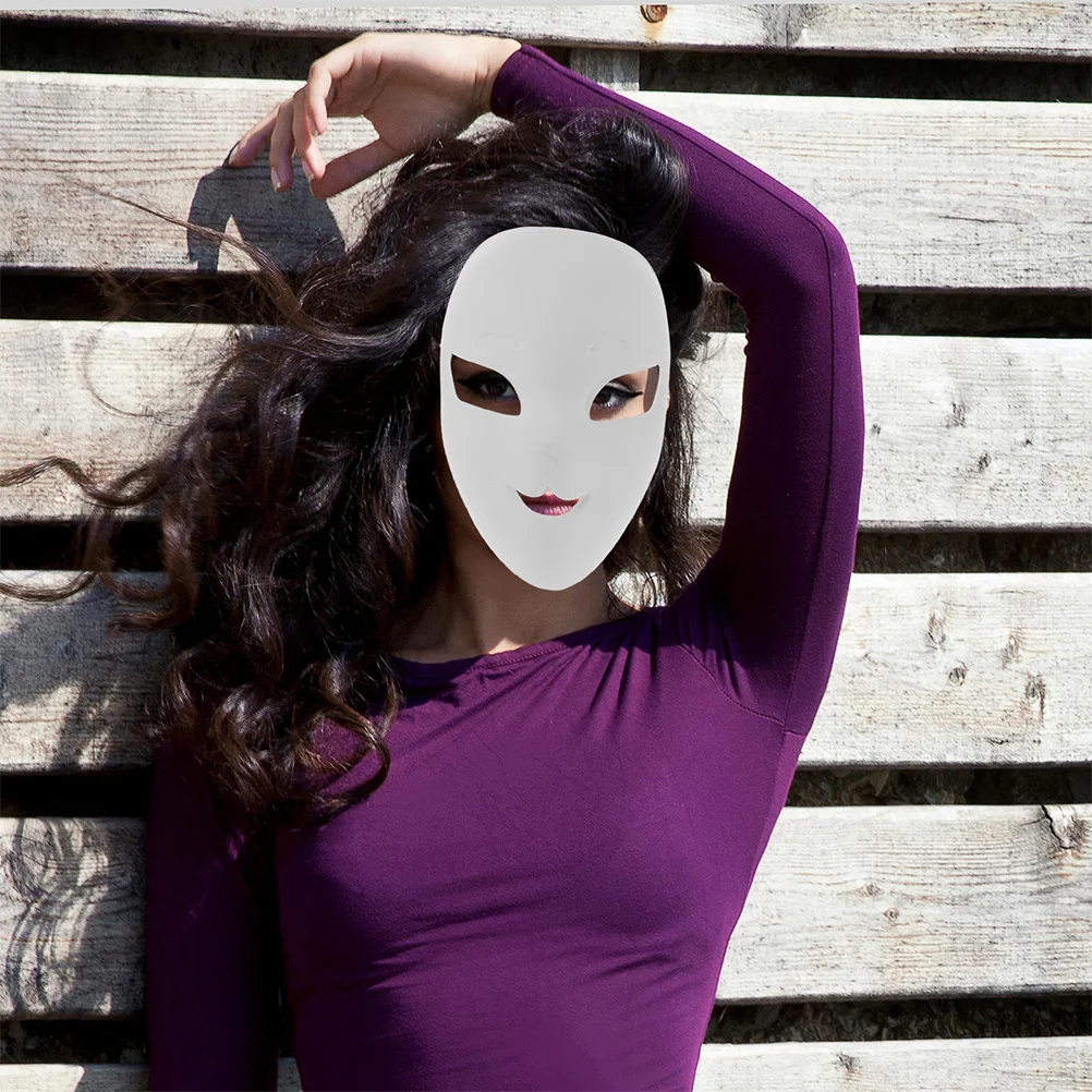

2 Pcs Blank Fox Mask for Cosplay Party Masks White Plastic DIY Masquerade Unfinished Hand Painting