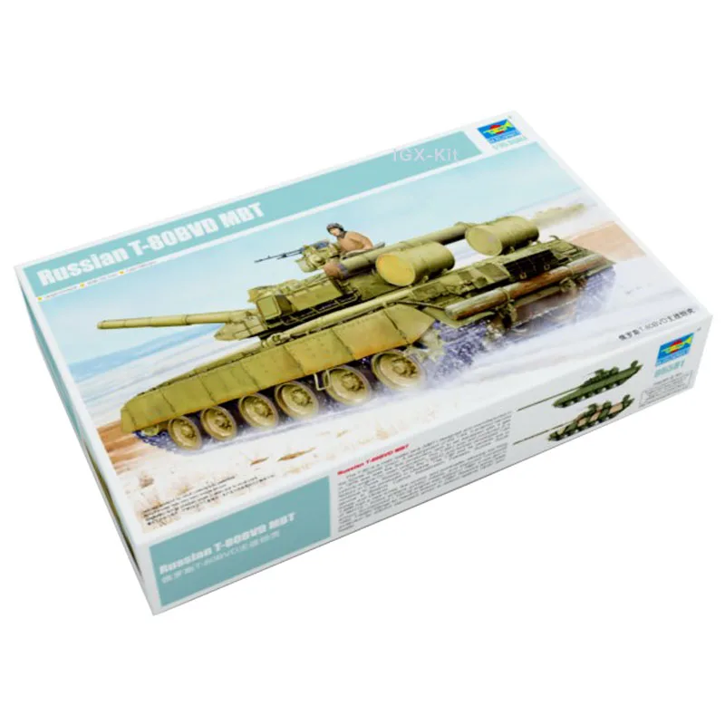 Trumpeter 1/35 05581 Russian T-80BVD Main Battle Tank MBT Military Children Toy Handcraft Plastic Assembly Model Building Kit