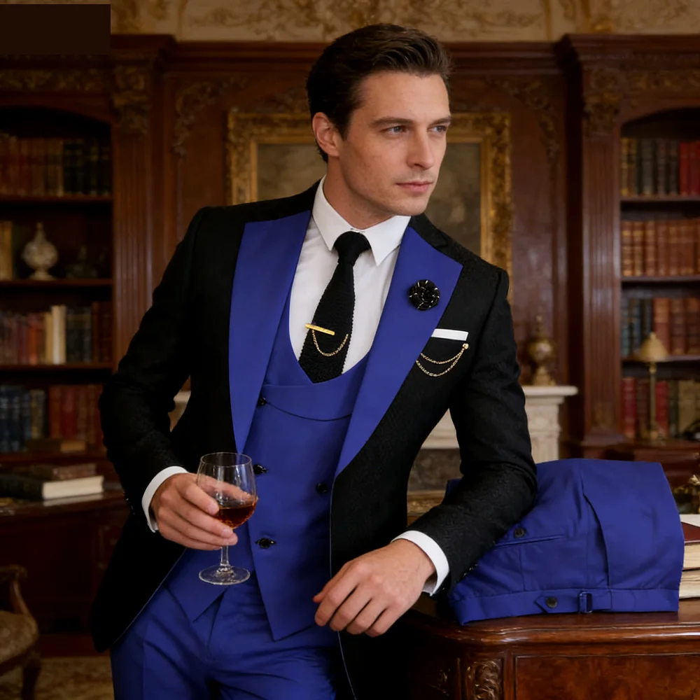 

Мужской костюм-тройка Slim Fit: пиджак, жилет и брюки для свадьбы, выпускного вечера, торжественных мероприятий и деловых встреч