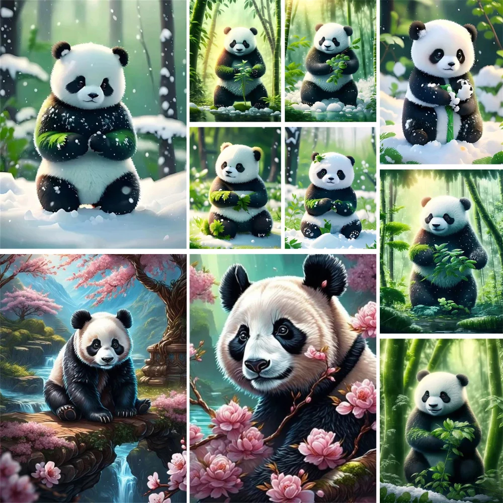 Zwierzęca Panda płótno z nadrukiem 11CT Cross-ścieg haft zestaw nici DMC hobbystyczne robótki ręczne rękodzieło różne magiczne nici dentystyczne