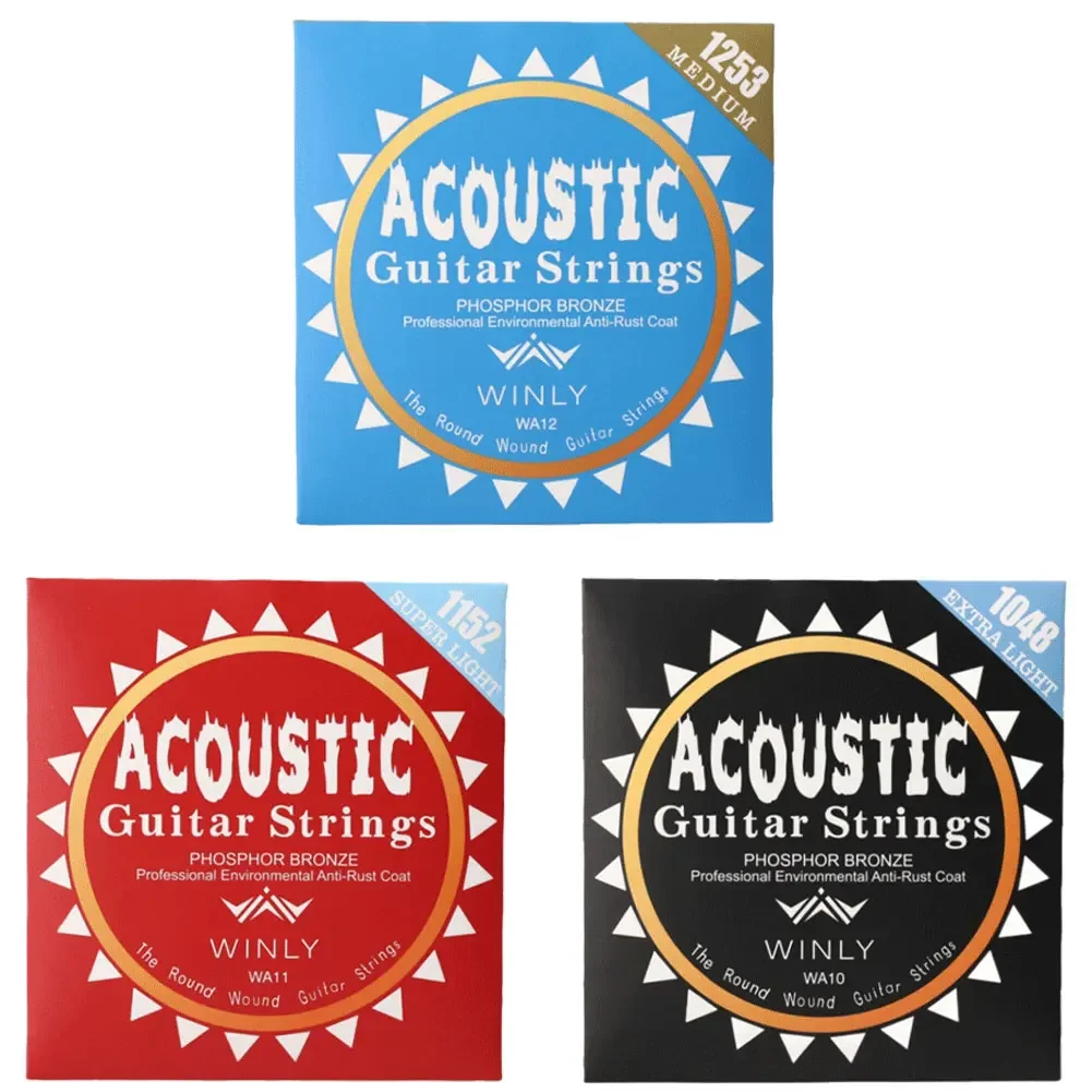 Acoustic Guitar Strings Light Acoustic Strings Phosphor Bronze Coating Guitar Strings for Guitar Professionals