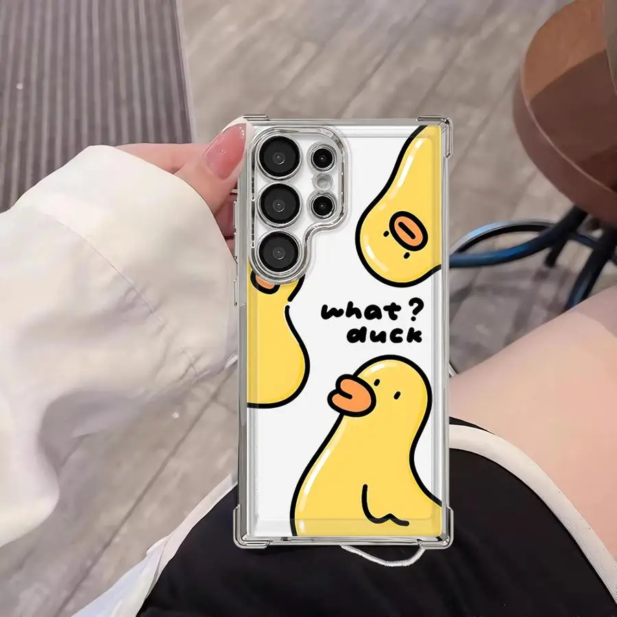 Phone Cover Case for Samsung Galaxy S26 Ultra S24 S20 FE S22 Ultra S21 Plus S24Ultra S23 S25Ultra S25 Edge Cute Duck Cartoon