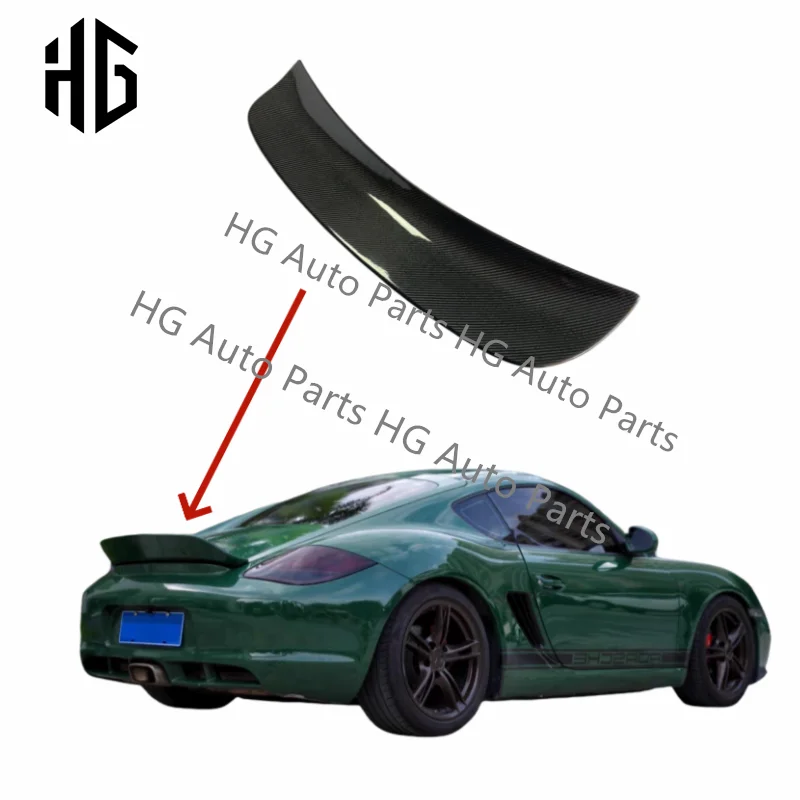 

Real carbon fiber rear spoiler exterior accessories for Porsche cayman boxster 987.1.2 duck tail spoiler wing body parts