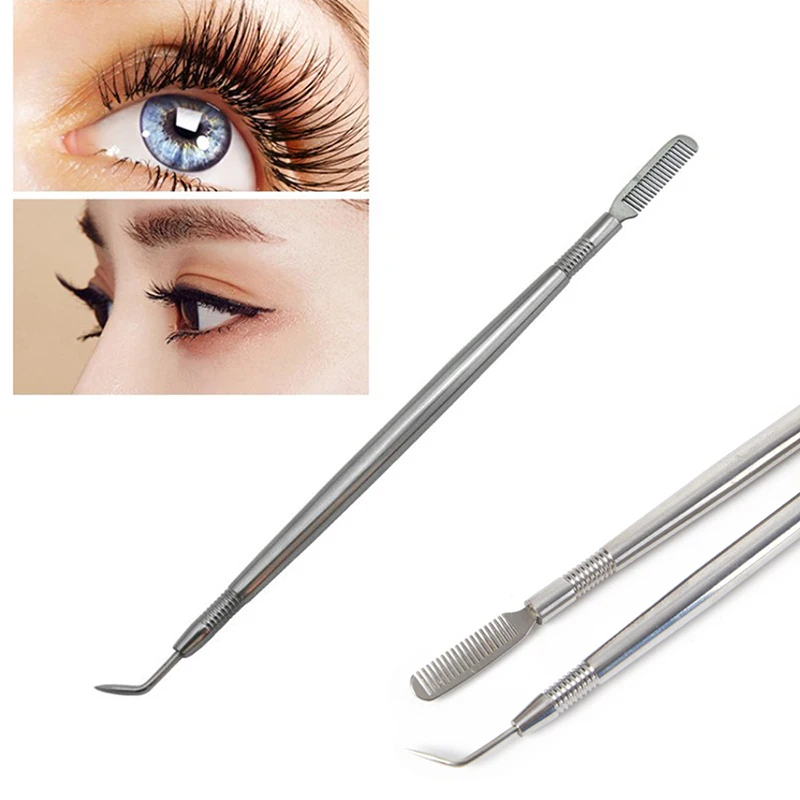 Opvouwbare Metalen Wimper Borstel Kam Met Kam Wimper Wimper Krultang Make-Up Wimper Separator Mascara Krullend Haar Schoonheid