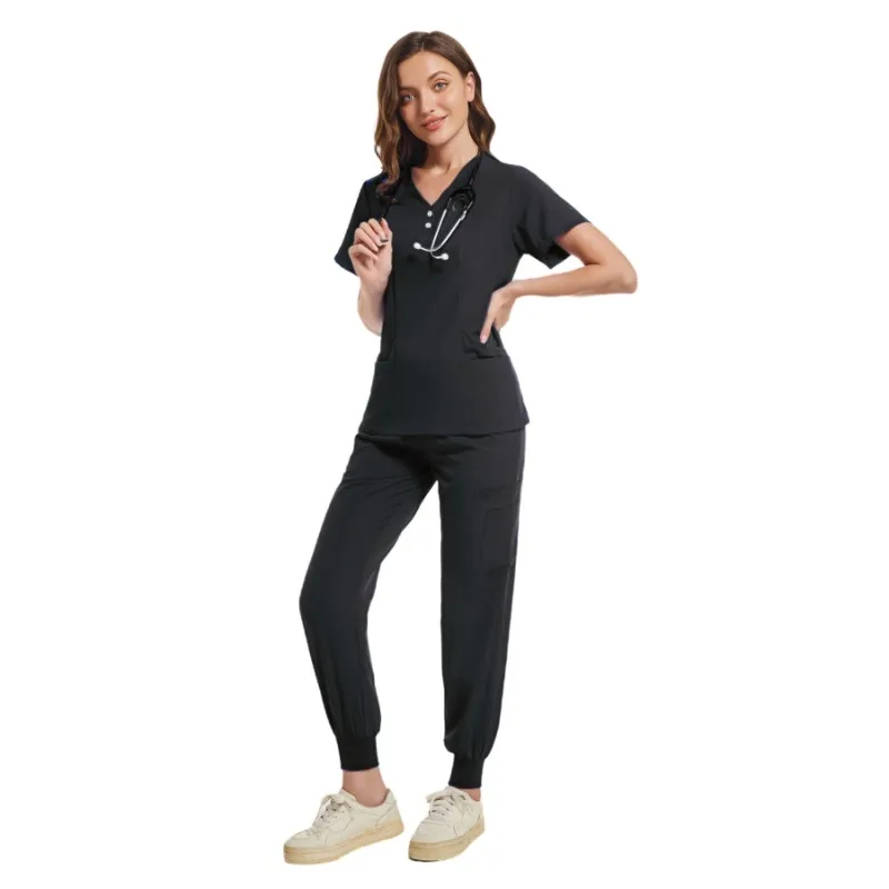 New Fashion Beauty Salon Spa Workwear Surgical Uniforms Woman Medical Scrub Set Clinical Nurse Doctor Uniform Clinical Top Pants