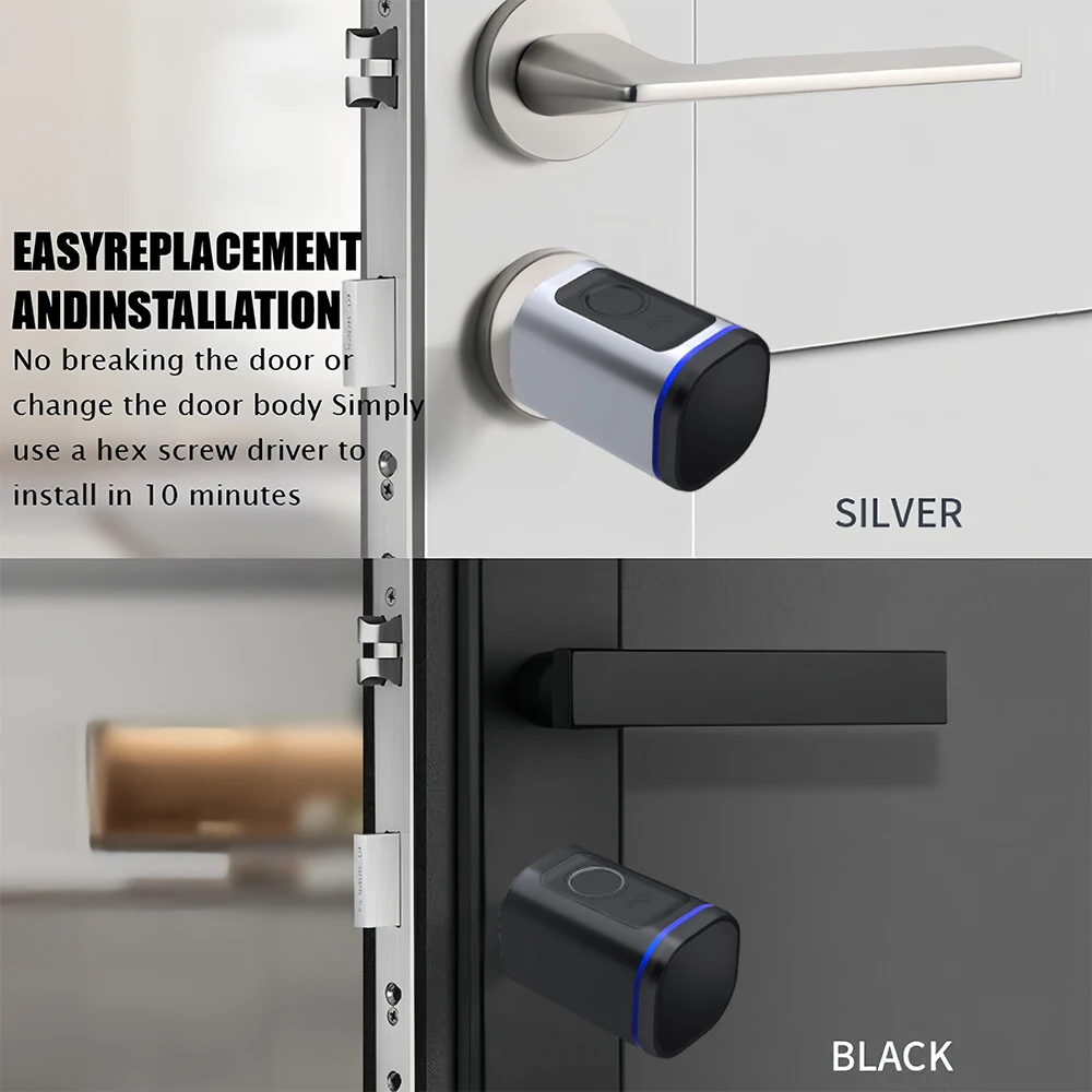 CDOK L31 Tuya Bluetooth smart lock, desbloqueio biométrico, desbloqueio remoto de gateway pode ser adicionado, preto/prata