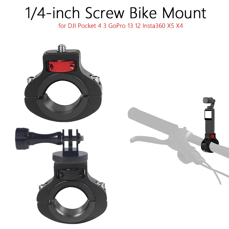 AliExpress ERIKOLE 1/4-inch Screw Aluminum Bicycle Mount  Motorcycle Handlebar Holder for DJI Osmo Pocket 4 3 GoPro 13 12 11 10 Insta360 X5 X4 X3