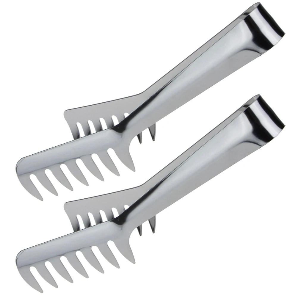 

2Pcs Stainless Steel Spaghetti Pasta Tong Kitchen Cooking Utensils Heat Resistant Rust Proof Noodle Clip for Home Outdoor