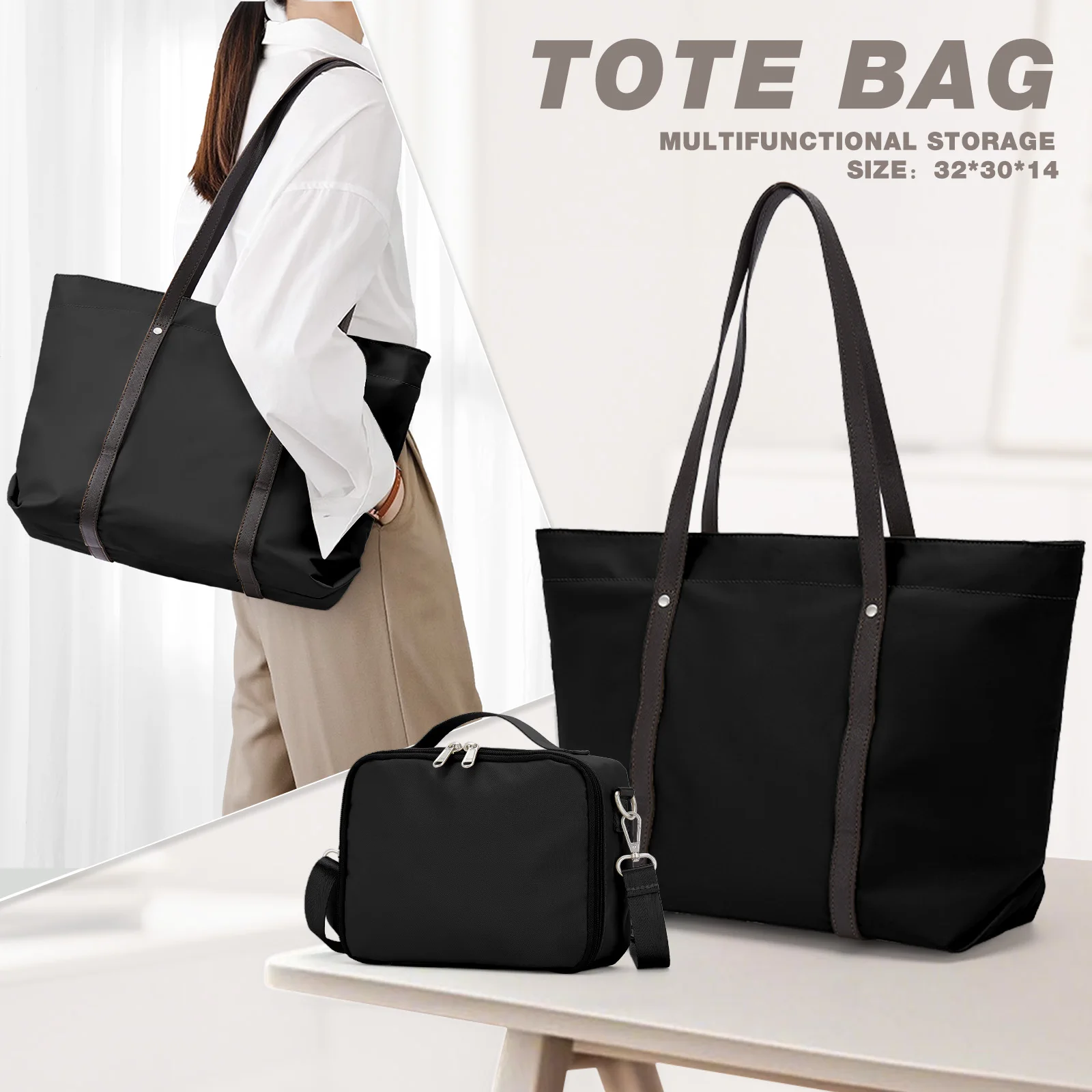 

Большая вместительная портативная сумка для покупок, продуктовая сумка, сумка для подмышек, сумка для хранения, женская сумка на плечо для поездок на работу