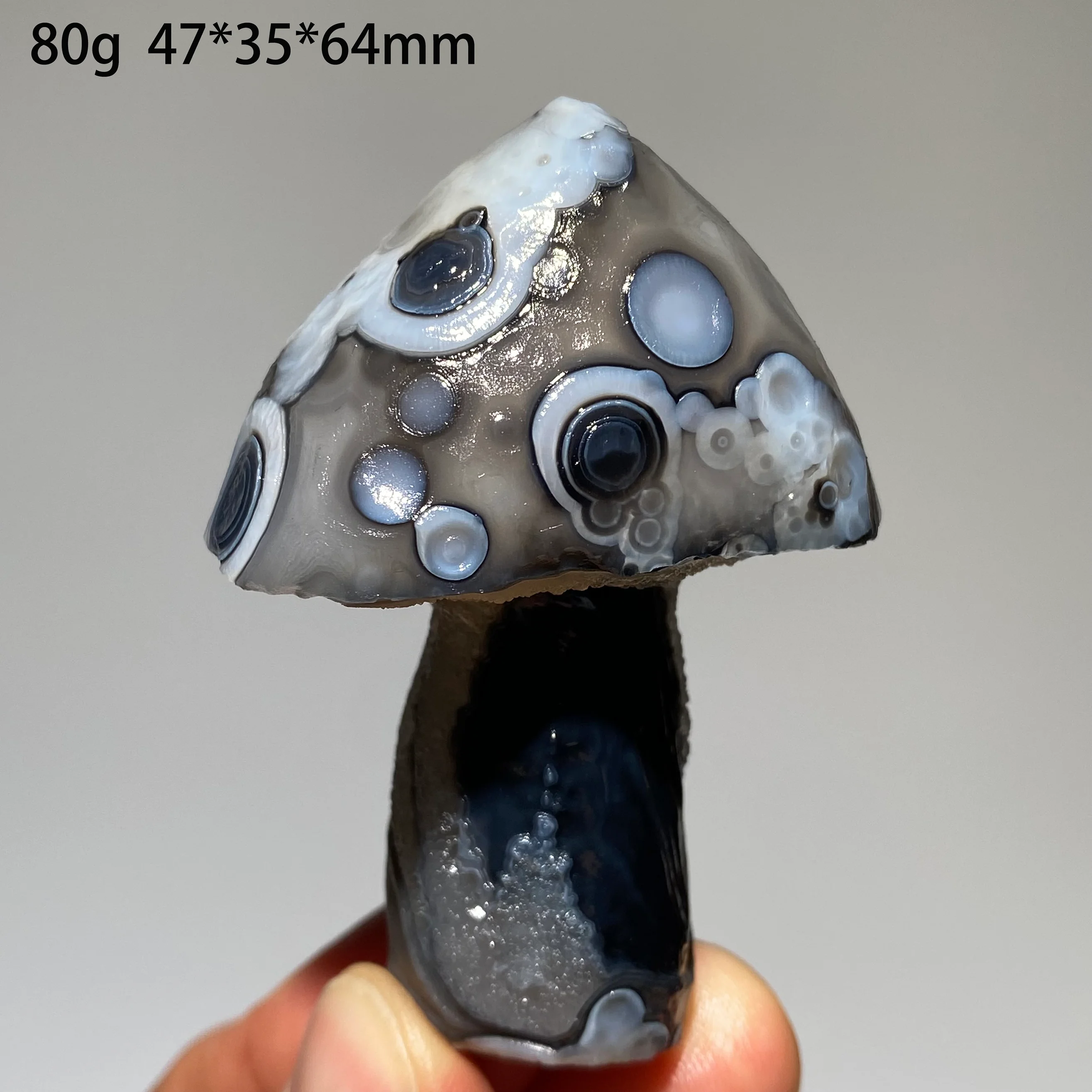 Natural Dark Gobi Agate Mushroom Column Raw Stone Crystal for Energy Healing Meditation Home