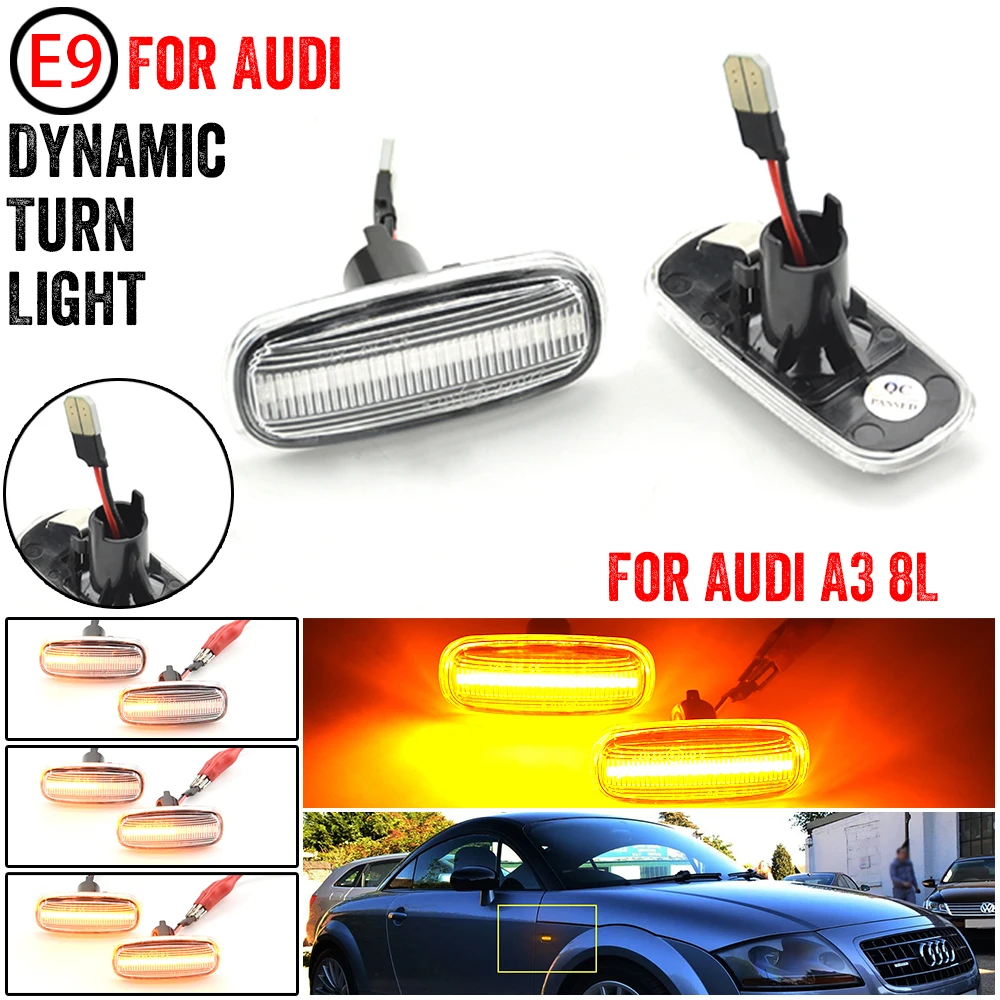 

Светодиодные динамические боковые габаритные указатели поворота, индикаторные лампы для Audi A3 S3 8L 2000-2003 A8 D2 1999-2002 TT 8N 2000-2006