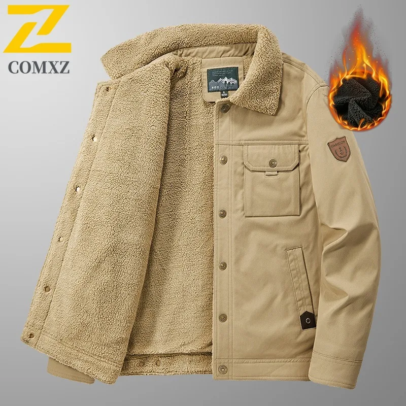 

COMXZ классическая мужская куртка с воротником-стойкой, легкое пальто для кемпинга, повседневное удобное пальто с защитой от холода, осенняя одежда