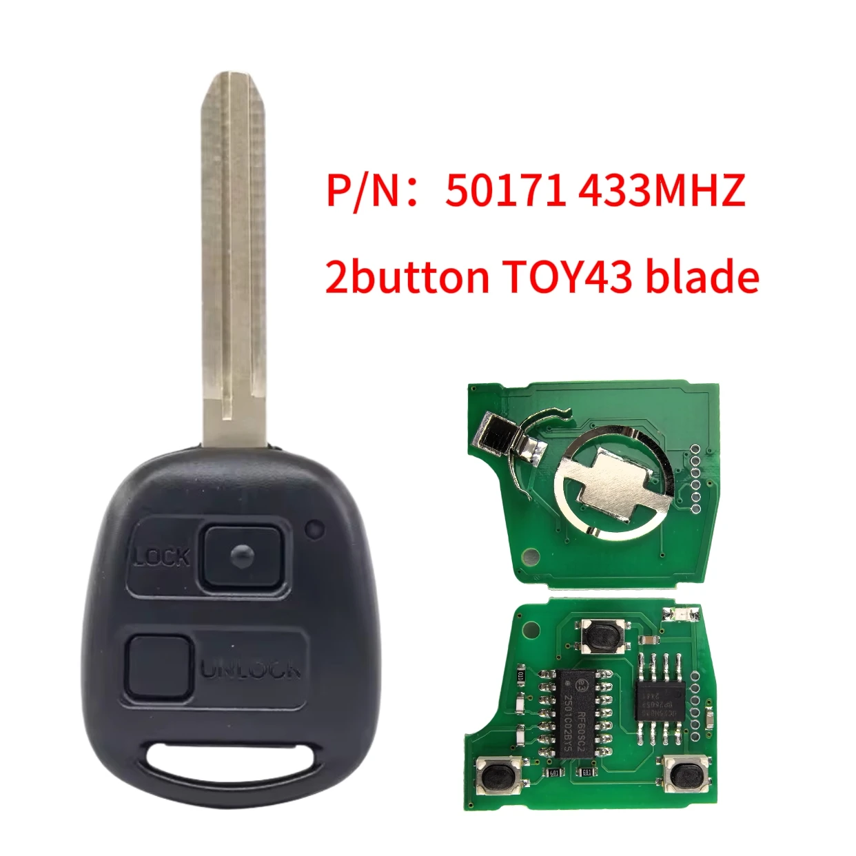Jingxin 50171 Für Toyota Prado 120 RAV4 Kluger Previa FJ Cruiser Land Cruiser 100 Fernbedienungsschlüssel 433MHz 4D67/4D68 Chip 2/3 Tasten – Detail 3