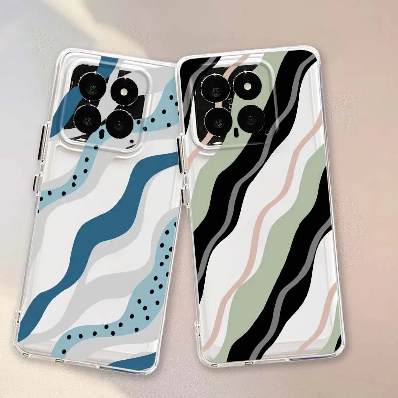 

Wavy Line Pattern Design Phone Case For Xiaomi Mi 17 15 14 14T 15T 13 12 12S 11 Pro Lite Ultra Max Space Shell