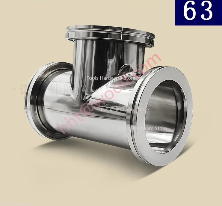 ISO-K فراغ عالي متساوي القطر تي شيرت 304 من الفولاذ المقاوم للصدأ 63 مشبك LF شفة 80 مشبك 100