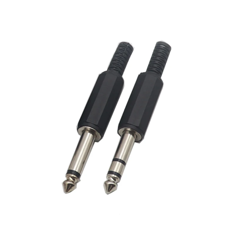 【5-1PCS】6.3MM Mono/Stereo AUDIO jack Plug Male Connector Welding line HeadPhone Stereo 1/4