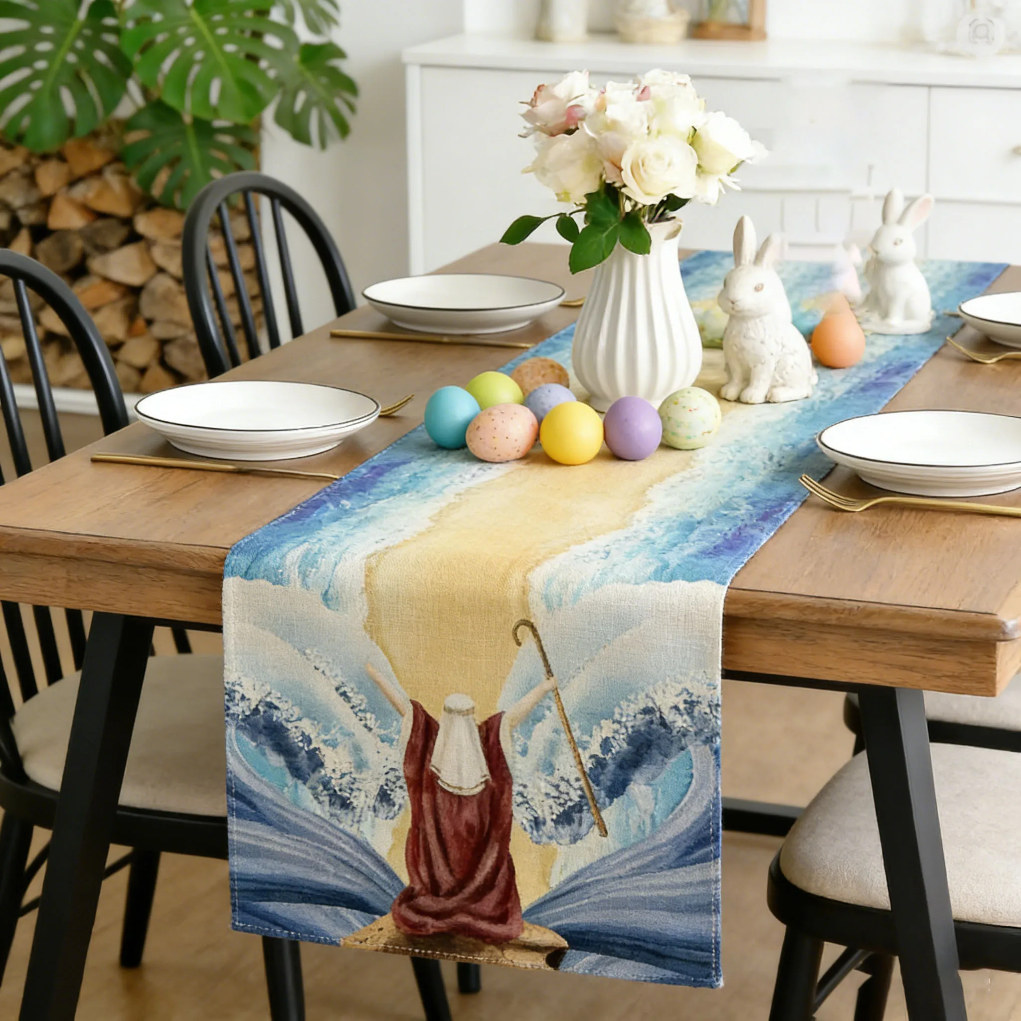 2026 Happy Passover And Easter Table Runner Jewish Pesach The Red Sea Suitable For Gifts Festival Party Table Furniture Arrange