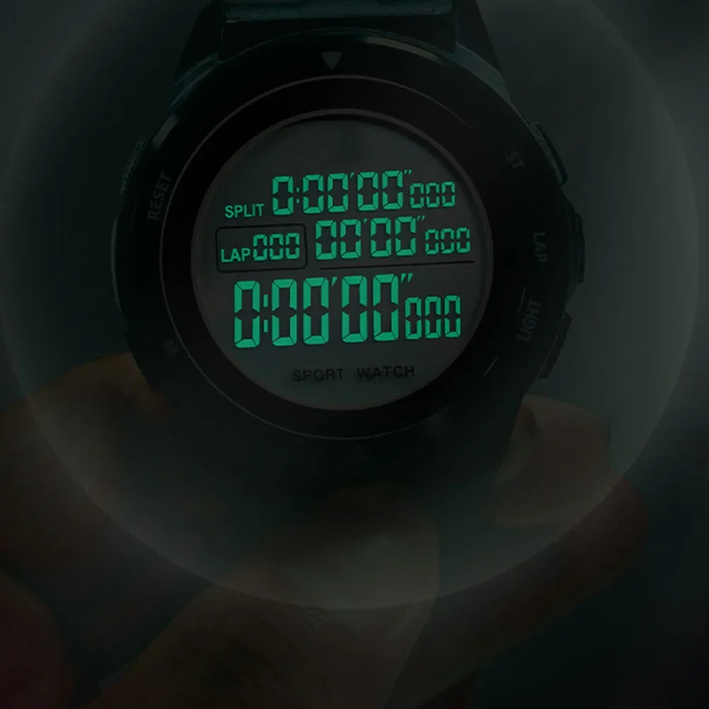 Fitness Timing Device Digital Stopwatch For Sports Activities 100 Memory Records Comfortable To Wear Lightweight Construction