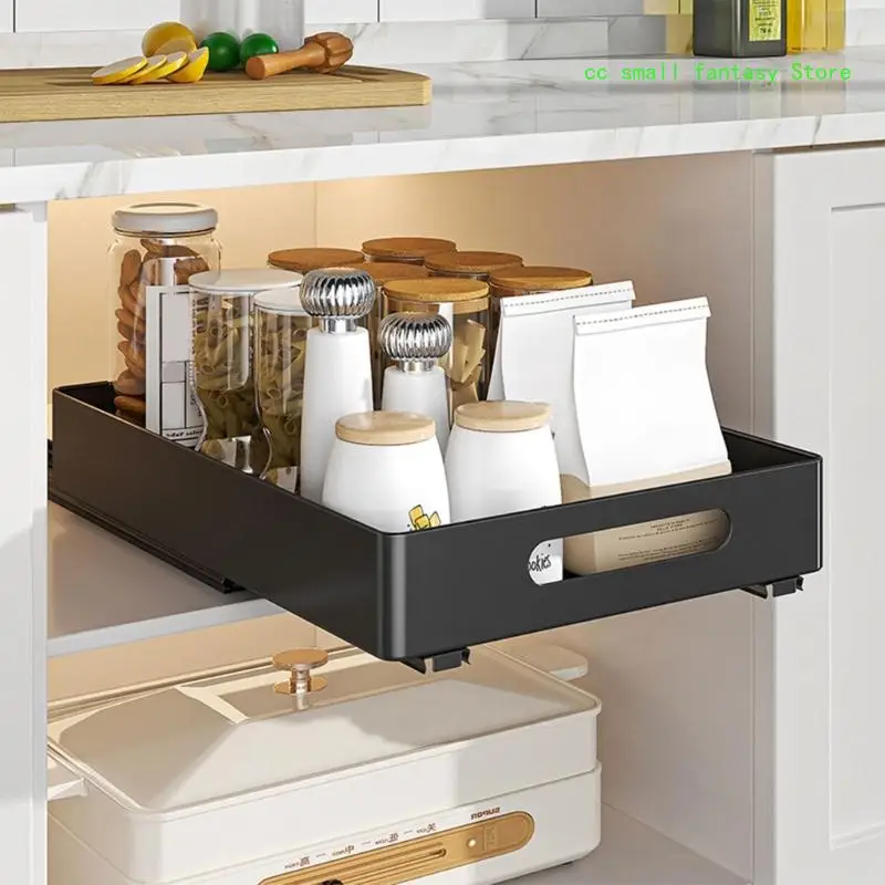 

R3MA Pull Out Drawer Practical Iron Shelf for Condiments Efficient Organization Tool