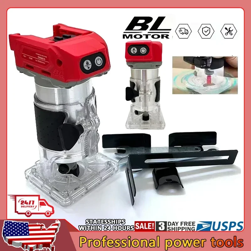 

Бесщеточный электрический триммер 800 Вт, 30000 об/мин, беспроводной компактный фрезер, 5 скоростей, для обработки дерева, для аккумулятора Milwaukee 18В