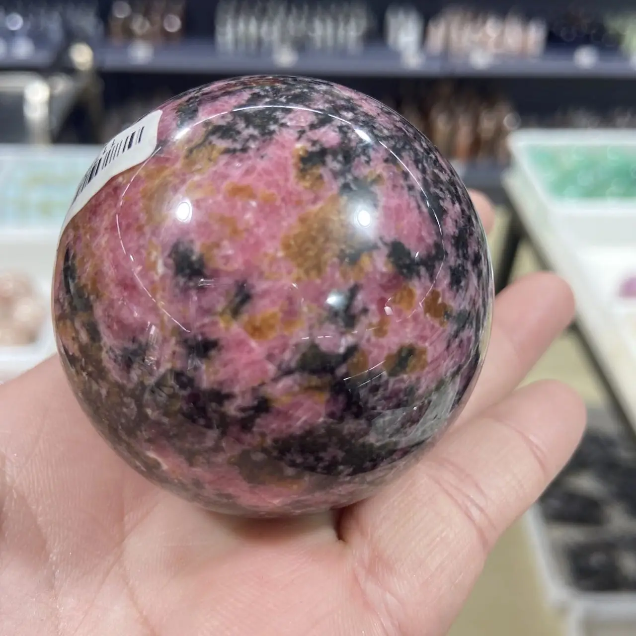 1pcs 60-70mm Natural Rhodonite quartz Sphere Crystal Ball reiki healing