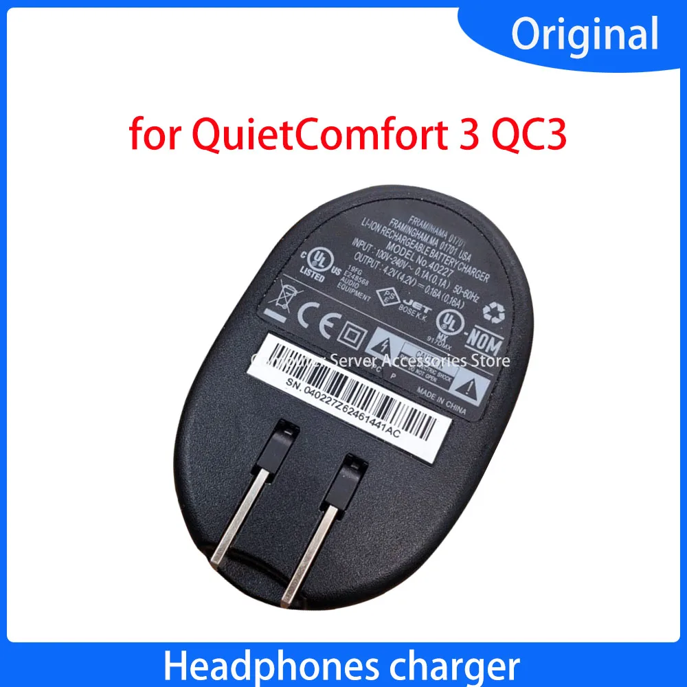 

Original Charger for QuietComfort 3 QC3 40227 Headphones Charger Accessory Charging Head 100V-240BV-0.1A 4.2V 0.16A Used