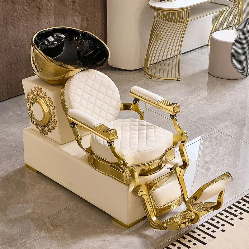 Luxury Professional Shampoo Chair Barber Shop Recliner Hair Wash Salon Chairs Ergonomic Design Behandelstoel Salon Furniture