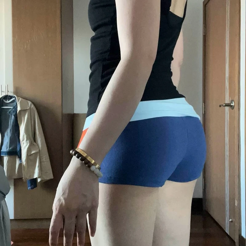 Micro pantaloncini sportivi da donna Yoga Pantaloncini da corsa estivi Hotsweet Girl Pantaloncini a vita bassa con stampa di numeri Fondo casual