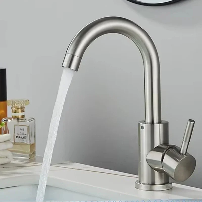 

304 Bathroom Basin Faucet Stainless Steel Hot and Cold Water Sink Sink Sink Dual Control Mixing Faucet Accessories