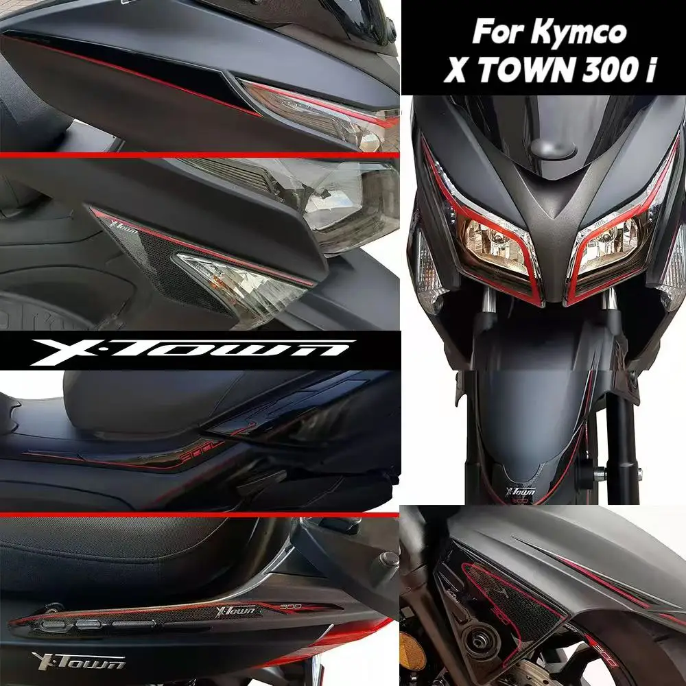 For Kymco X TOWN 300 i Motorcycle Accessories Waterproof Protective Front Mouth Sticker 3D Epoxy Resin Protective Sticker