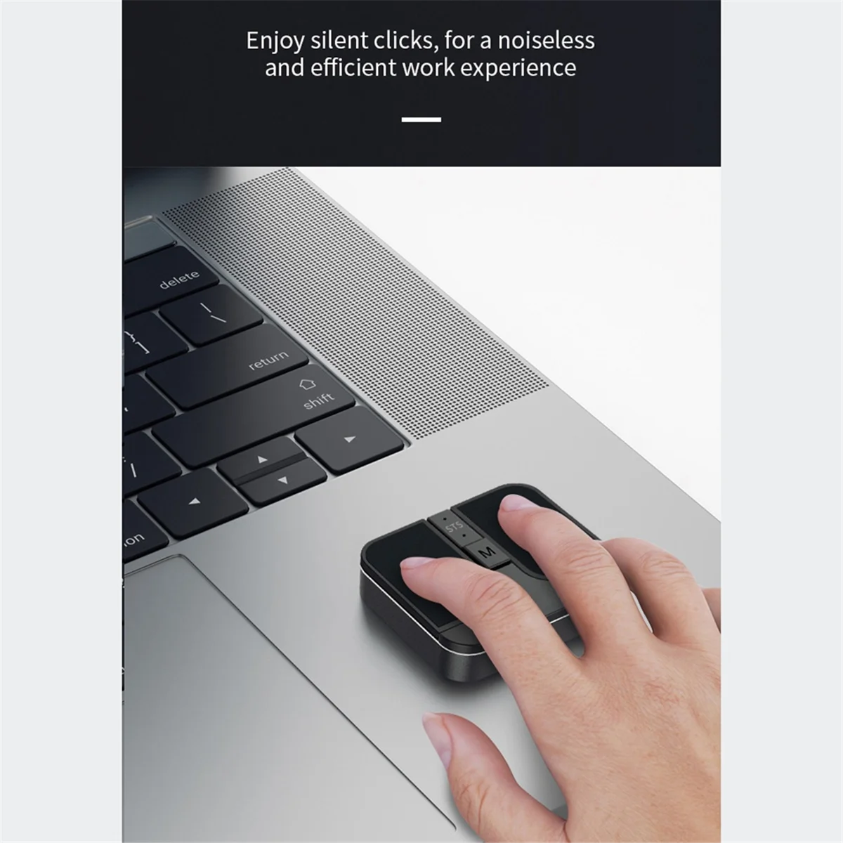 A10I Mini Square Mouse Wireless Computer Mouse 3 Mode BT/2.4G/USB Mini Capacitive Mouse for PC Laptop Notebook Desktop Black - Image 4