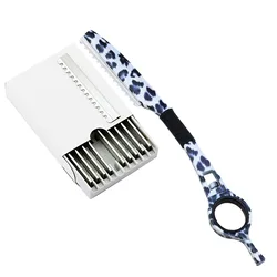 Univinlions Colorful Hair Thinning Razor+10 Blades Straight Barber Razor Hairdressing Cutter Haircut Knife Thinner Stick Razor