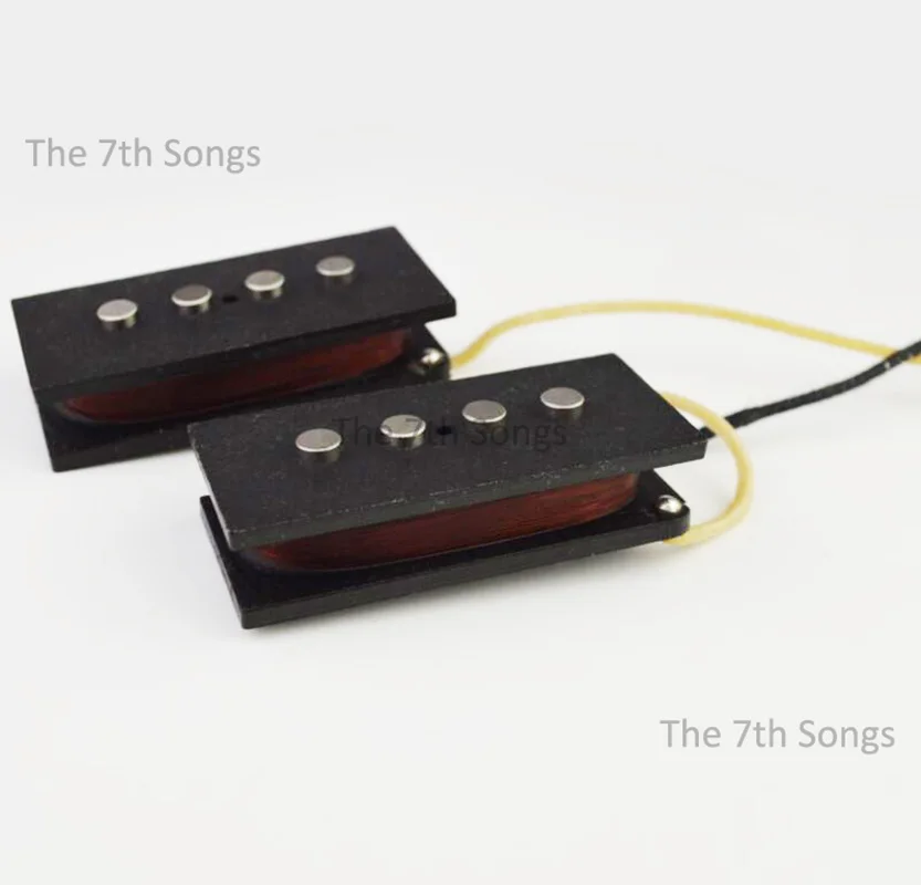 PBass Plain Enamel Precision Pickup Black Baseplate Alnico 5 10.8K Vintage Style Single Coil 4 Strings for Electric Bass Guitar
