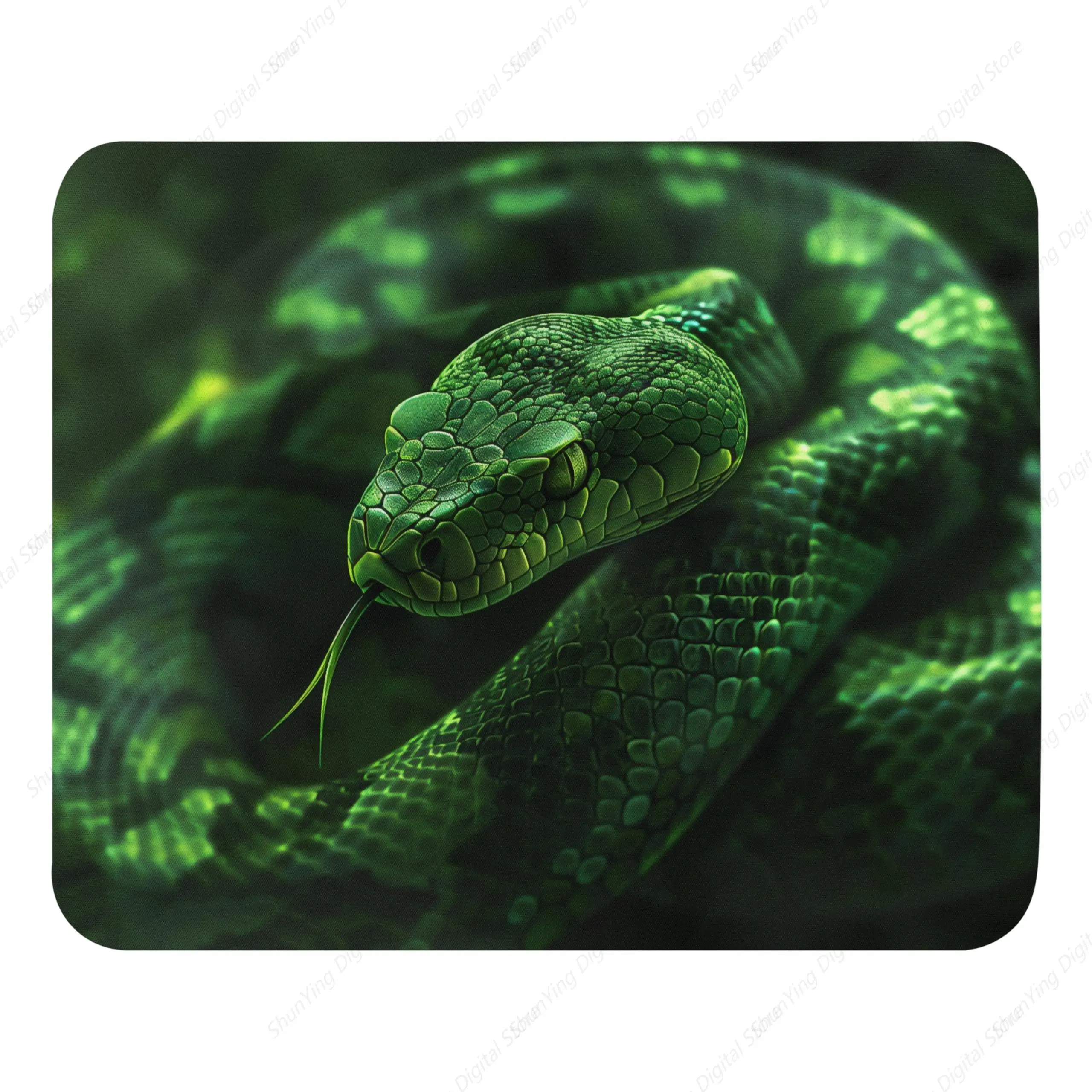 

Green Snake Pattern Mouse Pad Anti Slip Rubber Suitable For Gaming Office Laptops Gaming Mouse Pad 25*30cm